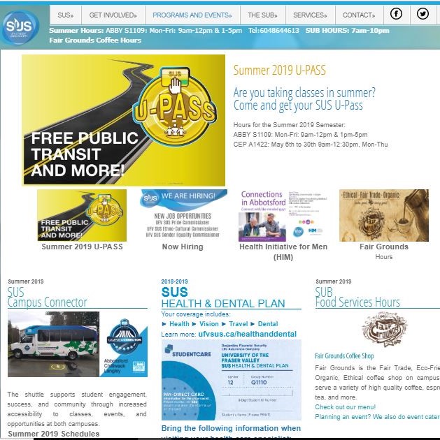 Screenshot of Main Website